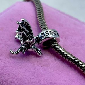 Sterling silver Game of Thrones dragon charm pendant